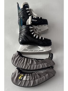 Bauer XLP Size 12 Youth Ice Hockey Skates with Skate Guards